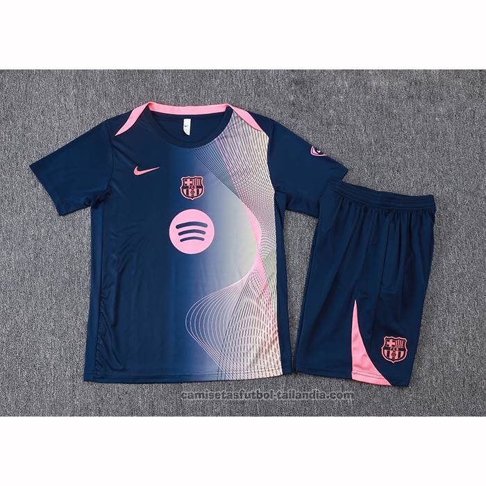 Chandal del Barcelona Manga Corta 25/26 Azul Rosa - Pantalon Corto